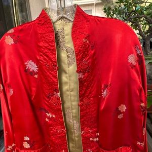 Chinese red and gold reversible jacket